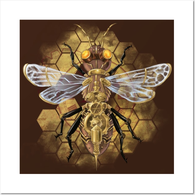 Steampunk Bee Wall Art by artbygalen